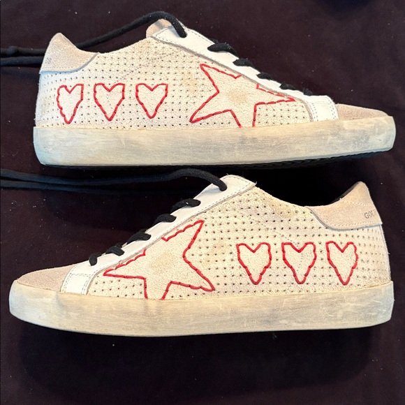Golden Goose Stitched Red Heart / Star Superstar Size 35 - Picture 11 of 14